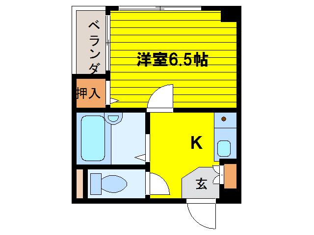 エースハイツ玉川(1K/2階)の間取り写真