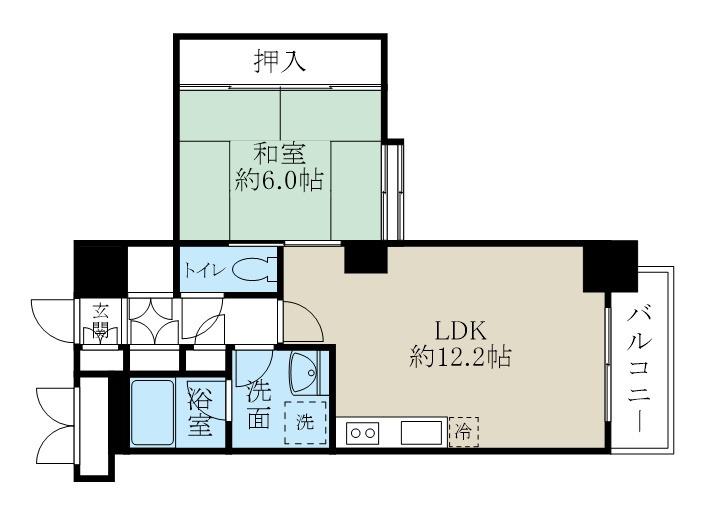 万代アーバン日東(1LDK/2階)の間取り写真