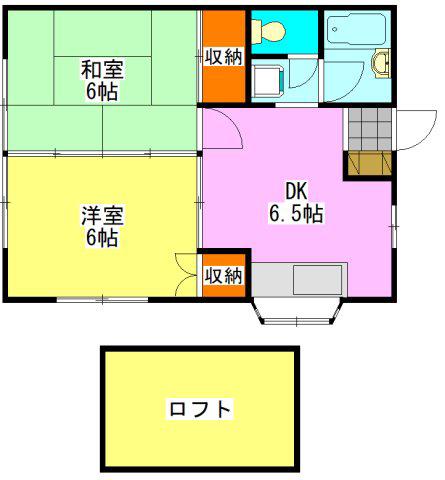 ハーモニー津田沼(2DK/2階)の間取り写真