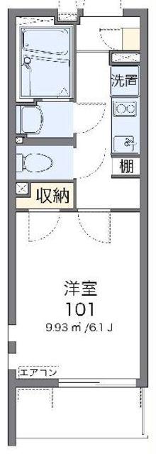 クレイノアドバンス川崎(1K/1階)の間取り写真