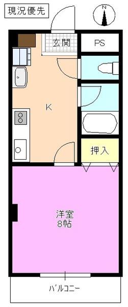 セントラルパレス(1K/2階)の間取り写真