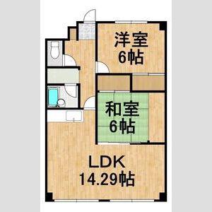 サンフラワーマンション(2LDK/5階)の間取り写真