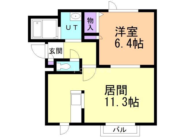 ヴィラージュA(1LDK/2階)の間取り写真