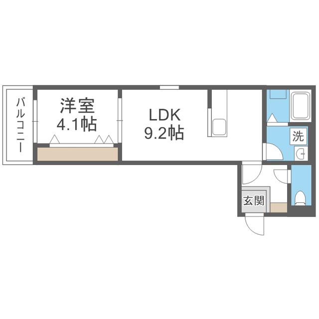 OC周船寺(1LDK/3階)の間取り写真
