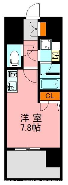 デュ・レジア博多レジデンス(ワンルーム/2階)の間取り写真