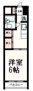 リバーサイド山王下(1K/2階)の間取り写真