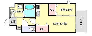 LIFE FIELD東那珂(1LDK/3階)の間取り写真