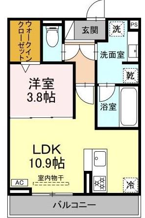 エクラノーブル(1LDK/3階)の間取り写真