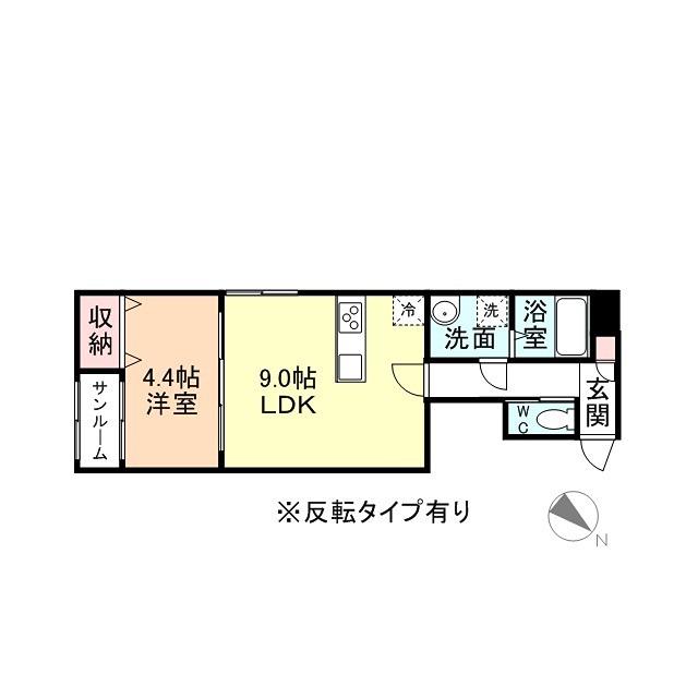 GRAND SQUARE(1LDK/2階)の間取り写真