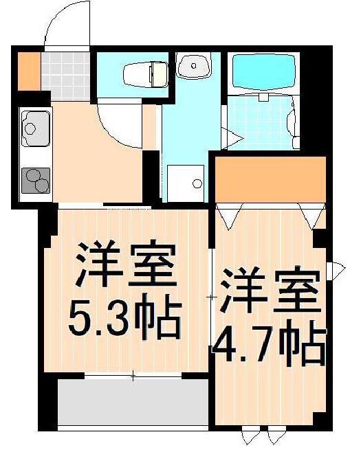 桜アパートメント(2K/1階)の間取り写真