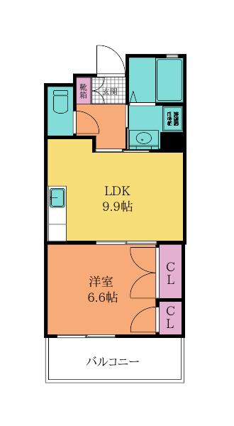 REZIA小倉(1LDK/9階)の間取り写真