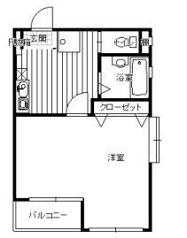 ソラール羽衣(1K/2階)の間取り写真