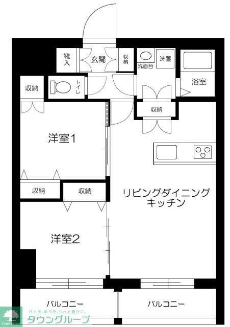 ROXIS日暮里(2LDK/7階)の間取り写真