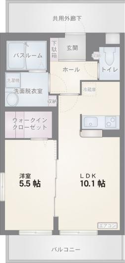 セレスト(1LDK/4階)の間取り写真