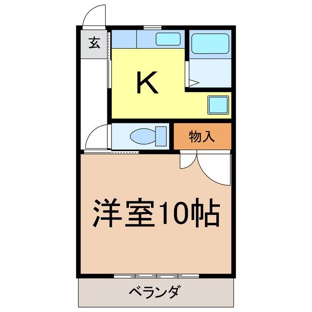 栗田マンション(1K/2階)の間取り写真