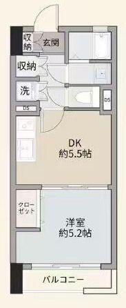 池袋パークハイツマンション(1DK/5階)の間取り写真