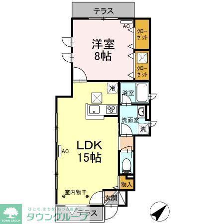 DUO2(1LDK/1階)の間取り写真