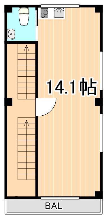 関口ビル(ワンルーム/2階)の間取り写真