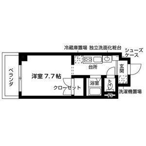 バウスクロス日進竹の山(ワンルーム/5階)の間取り写真