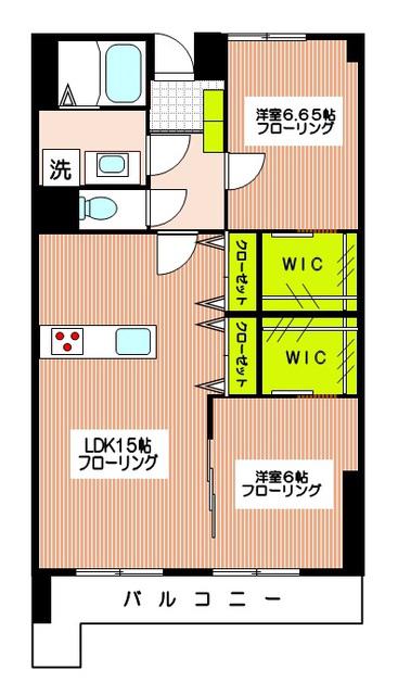 パークハイツ松原(2LDK/2階)の間取り写真