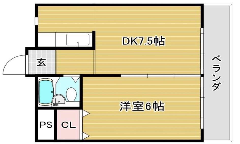 アペックスシティV(1DK/4階)の間取り写真