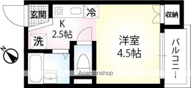 ラウレア(1K/1階)の間取り写真