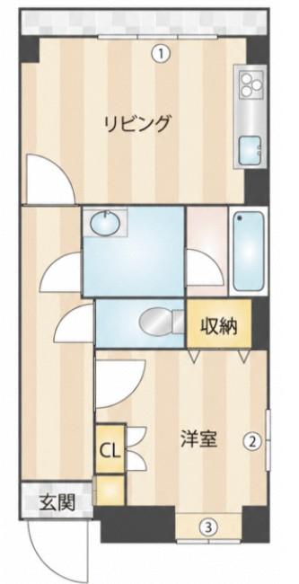 MYビーゼ(1LDK/4階)の間取り写真