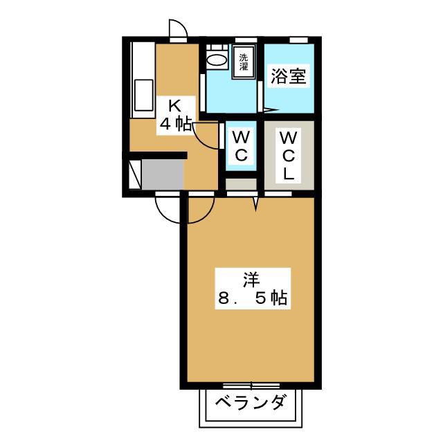 MAST TOWN 出川B(1K/1階)の間取り写真