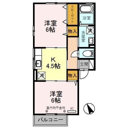 エミネンス(2K/1階)の間取り写真