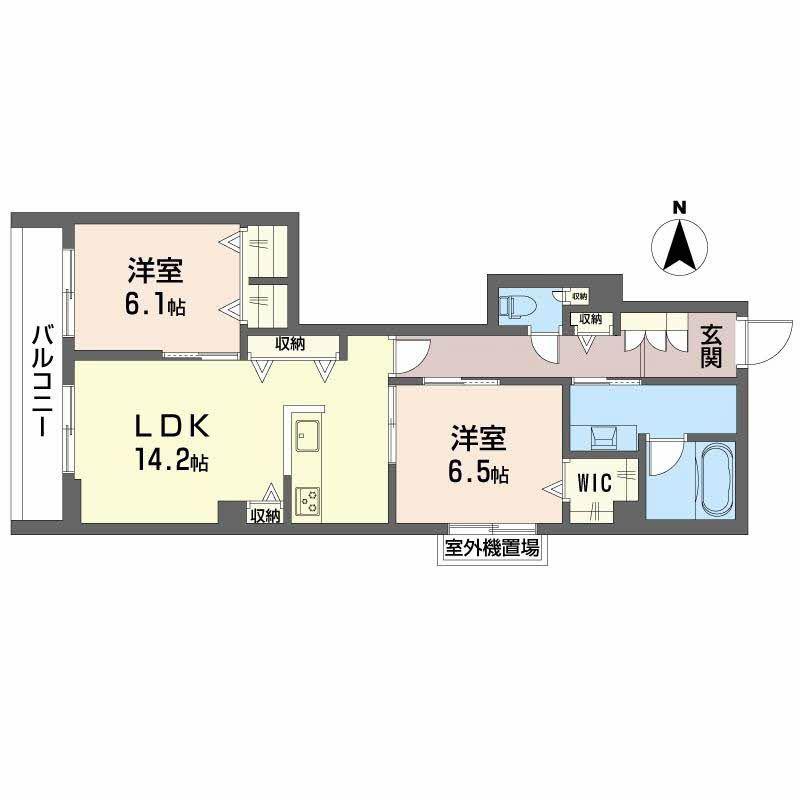 シャーメゾン環II(2LDK/2階)の間取り写真