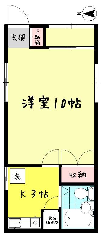 シャルマン成増(1K/3階)の間取り写真