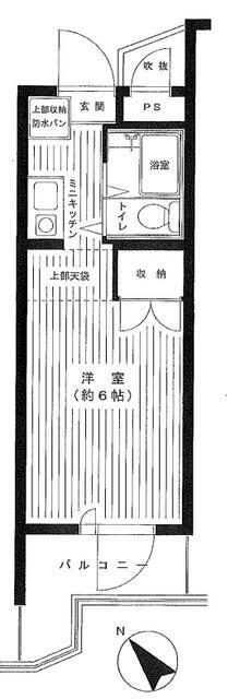 リーヴェルステージ白楽壱番館(ワンルーム/1階)の間取り写真