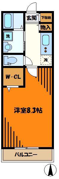 リバード北加瀬(1K/1階)の間取り写真