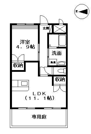 リオグランデ・コーシ(1LDK/1階)の間取り写真