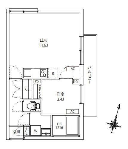 MAXIV CITY板橋区役所前(1LDK/5階)の間取り写真