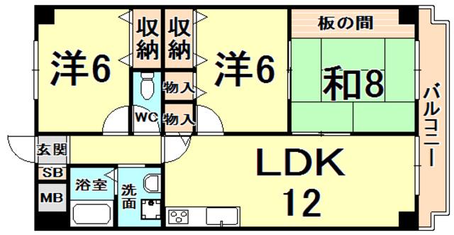 CASA IKUMATAII(3LDK/4階)の間取り写真