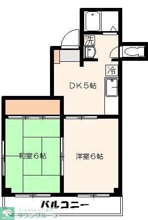 第7サンビレッジ泉水(2DK/2階)の間取り写真