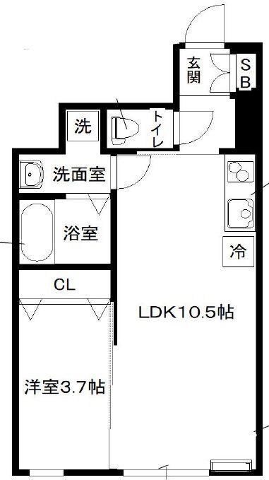 セレーノ(1LDK/1階)の間取り写真