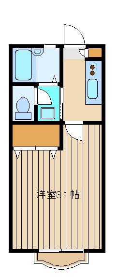 第5グリーンハイツ(1K/1階)の間取り写真