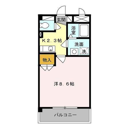 パークサイド島崎(1K/1階)の間取り写真