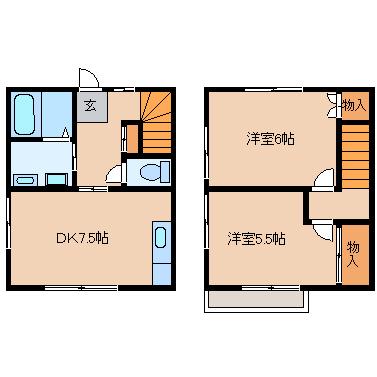 ニュー和光(2DK/1階)の間取り写真