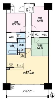 ソシオ広駅前セカンドコート(3LDK/8階)の間取り写真