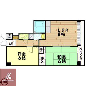 アルテハイム城北Ⅰ(2LDK/8階)の間取り写真