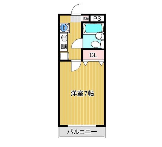 アスク田中(1K/1階)の間取り写真