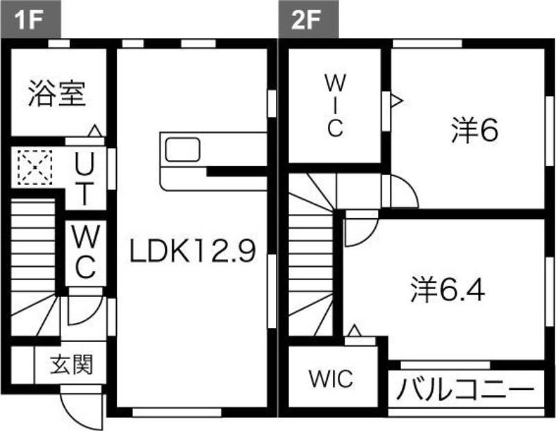 りずむはうす Β(2LDK/1階)の間取り写真