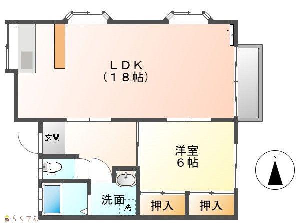 ファミーユB(1LDK/1階)の間取り写真