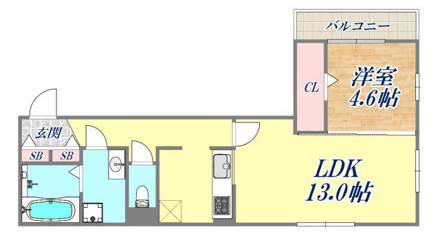 Rハイツ5(1LDK/1階)の間取り写真