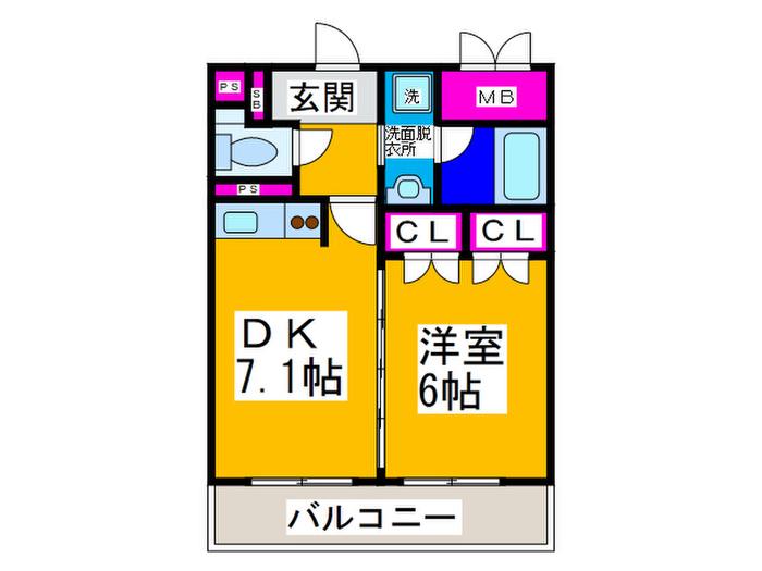 TS CASA SECONDO(1DK/4階)の間取り写真
