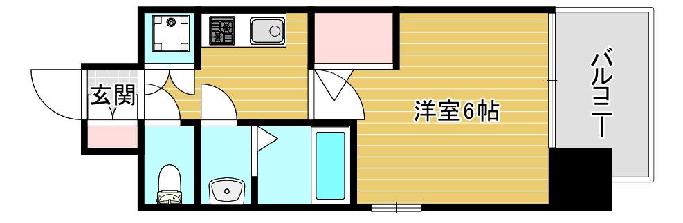 エスリード心斎橋イースト(1K/3階)の間取り写真
