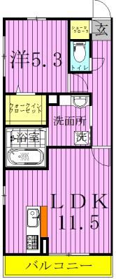 シャロームⅢ(1LDK/3階)の間取り写真